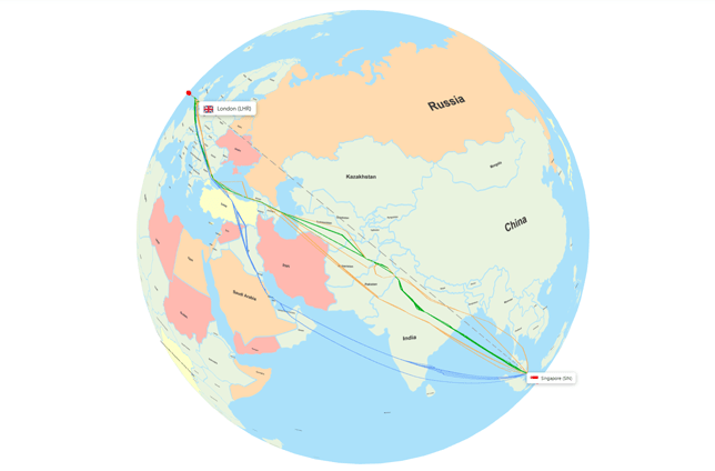 Singapore Airlines Flight Route Map Photos Serietravelers